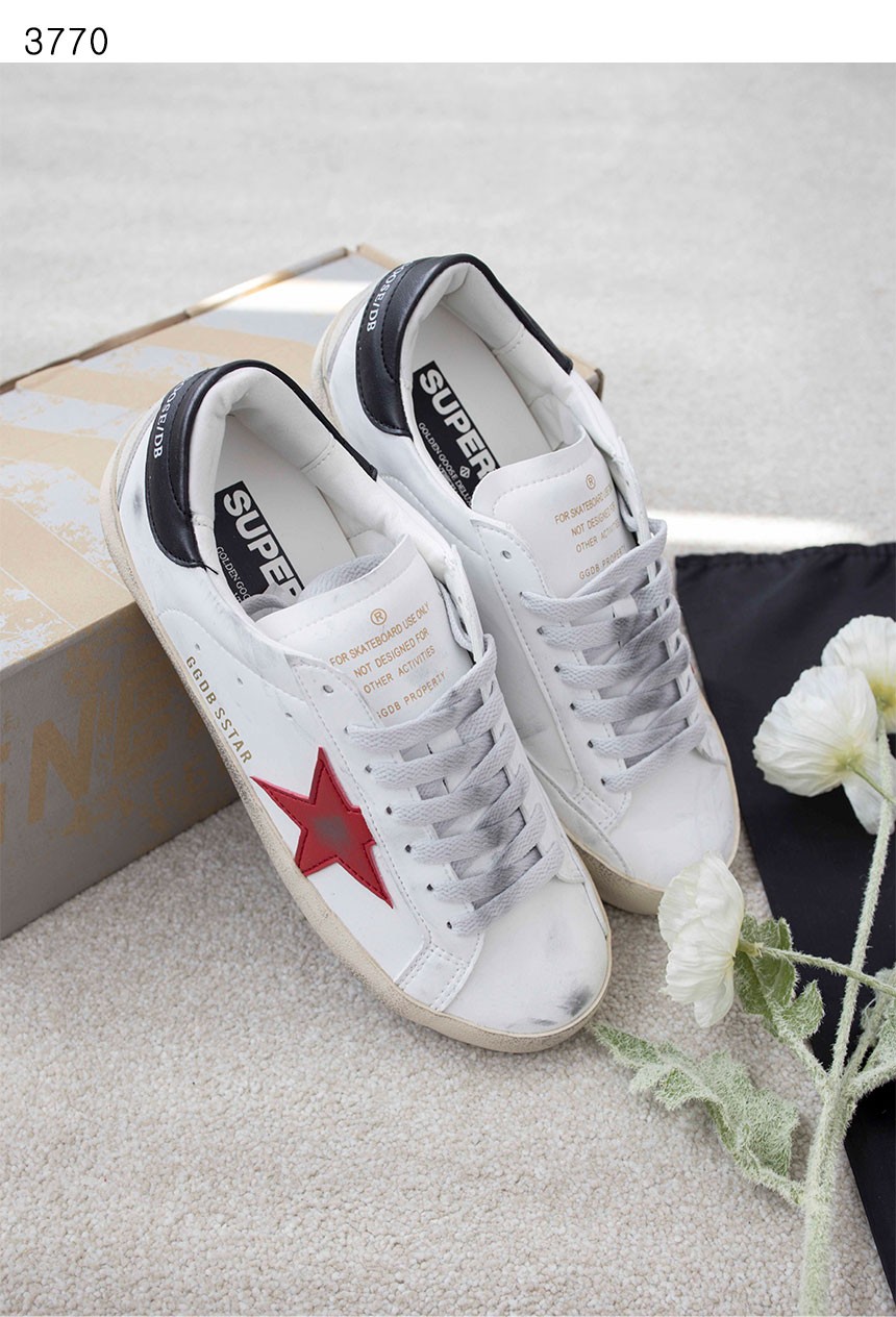 골든** [GOLDEN GOOSE] 수입 고급 레드 스웨이드스타 & 그린 레더 힐탭 슈퍼스타