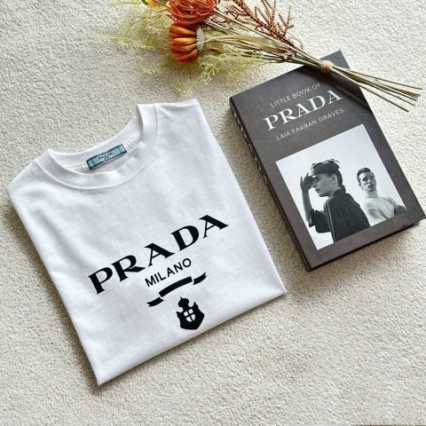 프** PRADA 엠브로이드 저지 반팔