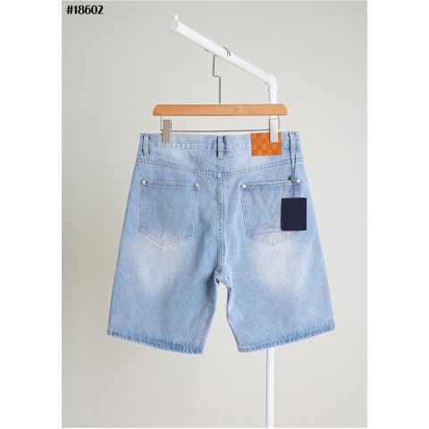 루*** LV 포켓 자수 로고 하프 데님 팬츠 반바지 18602