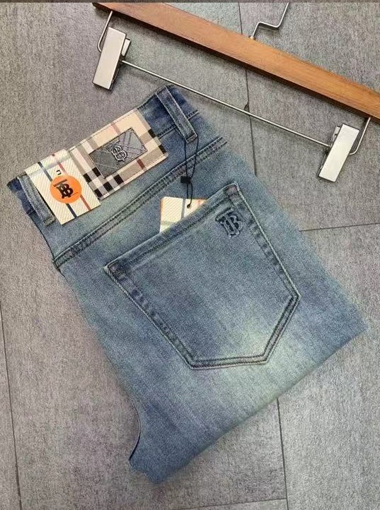 버** 슬림핏 연청 데님 팬츠