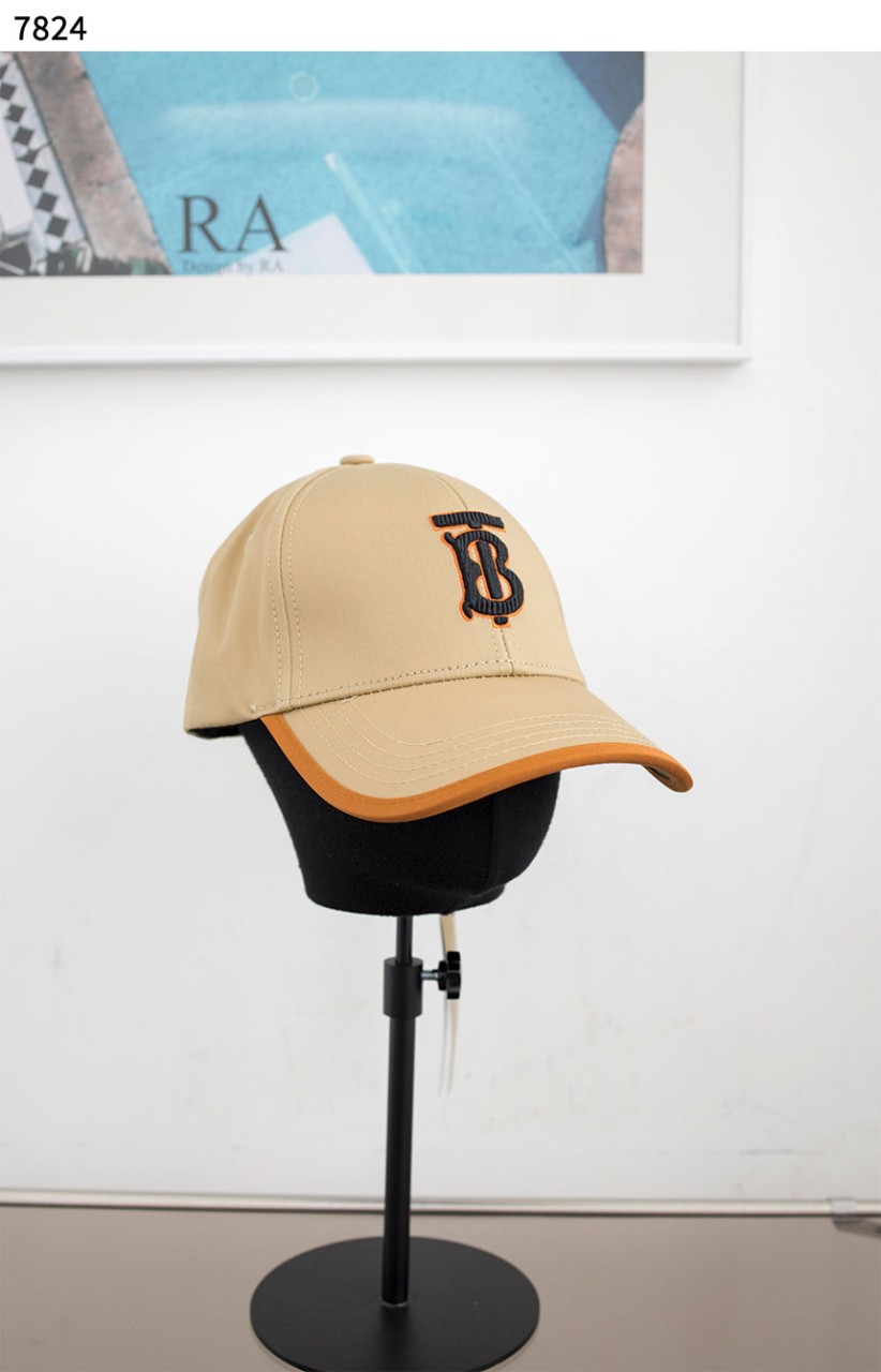 버** BB로고 오렌지 라인 캡 모자 7824