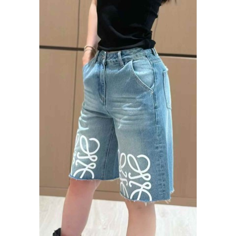 로** 아나그램 로고 6부 데님 청반바지
