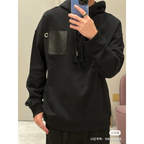 로** 가죽패치 후드티