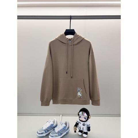 버** 체크라벨 코튼 후드티